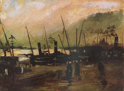 Vincent Van Gogh Quayside wtih Ships in Antwerp (nn04) Sweden oil painting art
